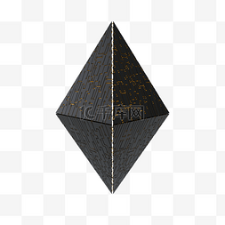 立体几何科技图片_科技感黑金立体晶石