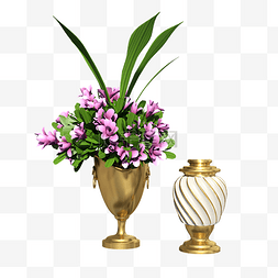 陶瓷花瓶图片_欧式金色花瓶摆件
