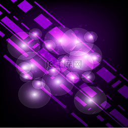 紫色流动图片_科技炫光紫色光点