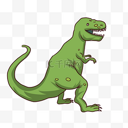 恐龙时代插画图片_凶猛的绿色恐龙插画