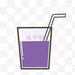 夏天果汁紫色卡通