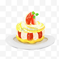 草莓芝士奶油蛋糕素材