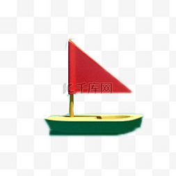 小船红色图片_插红旗的小船