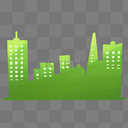 城市群落图片_绿色城市剪影
