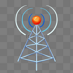 塔信号图片_蓝色网络信号塔