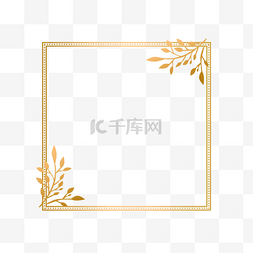 边框纹理金色图片_方框金色花卉边框