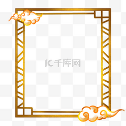 中国风古典祥云长方形窗户边框