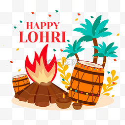 印度lohri野餐篝火节