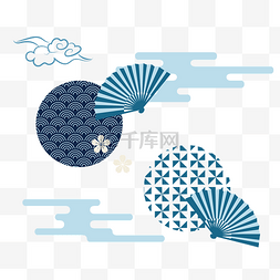 日本古典纹饰扇子