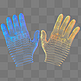 科技智能双手魔幻数据点状蓝色黄色手掌
