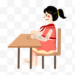 儿童节证书图片_儿童节便屏风手绘坐在课桌前的小