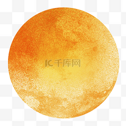 月球斑驳图片_黄色满月月球元素