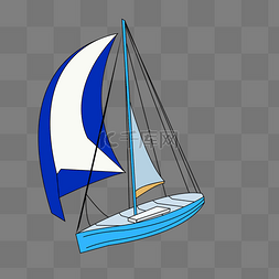 航海工具图片_航海工具蓝色帆船