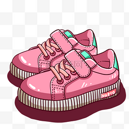 鞋子描绘图图片_粉色厚底鞋鞋子