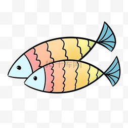 可爱彩色卡通鱼图片_彩色可爱夏季卡通小咸鱼