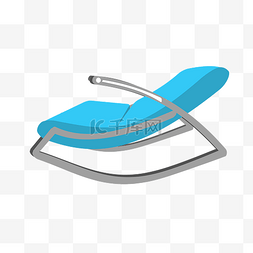 蓝色靠背椅图片_蓝色摇摇椅躺椅