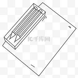 黑白线条铅笔和纸