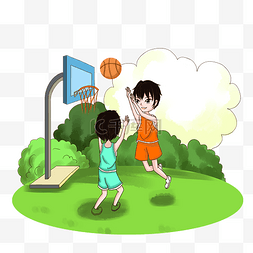 篮球海报装饰图片_篮球场一对一篮球比赛