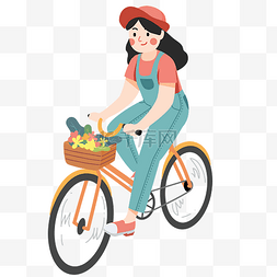 出游踏青人物图片_春夏少女骑行单车出游