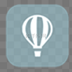 网页漂浮元素图片_蓝色的热气球卡通图标