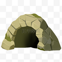 墨绿色石洞洞穴