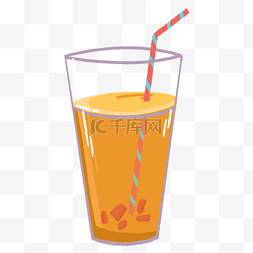 一杯橙汁矢量图片_一杯橙汁饮料