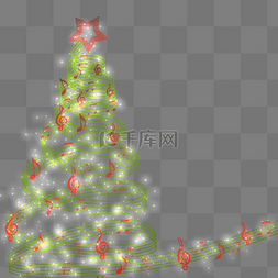 绿色抽象渐变圣诞音乐圣诞树