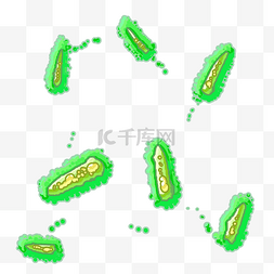 绿色细菌图片_绿色病毒真菌细菌