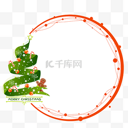 圣诞节元素素材库图片_圣诞树姜饼人海报边框