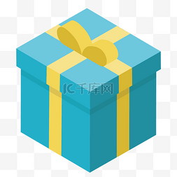 礼物盒图片_蓝色礼物盒矢量图