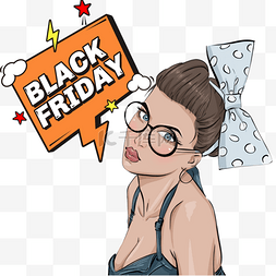 black friday蝴蝶结眼镜女人