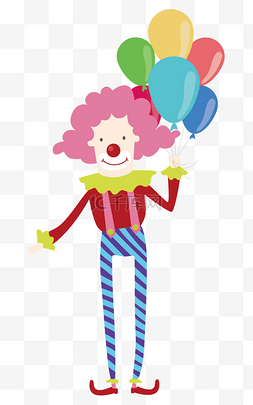 愚人节主题字图片_愚人节拿着气球小丑