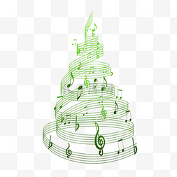 简笔符号图片_绿色抽象圣诞音乐圣诞树