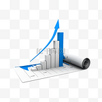数据表和蓝色箭头柱状图