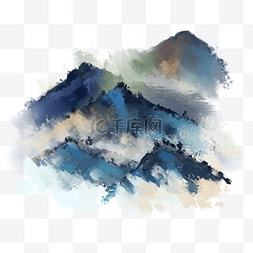 泼墨的字图片_国画山水泼墨雾山大写意