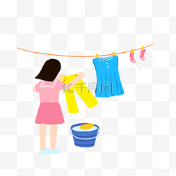 五一学生洗衣服 