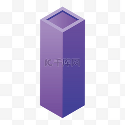 紫色立体创意柱子元素