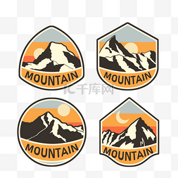 logo运动图片_几何登山运动贴纸logo