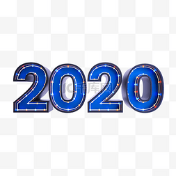 霓虹灯2020字样