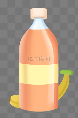 瓶装饮料图片图片_香蕉水果果汁插画