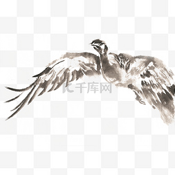 写意的鸟图片_展翅的鸟水墨画PNG免抠素材