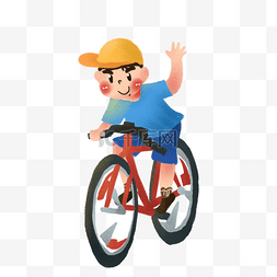 骑单车的男孩图片_卡通小单车免抠图