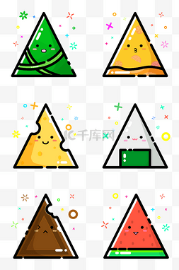 可爱饭团表情图片_MBE风格三角形食物