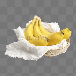 香蕉水果果篮白底元素