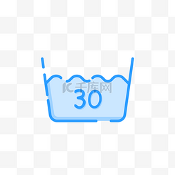 30水图片_洗衣指示30度水图标