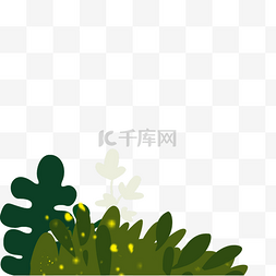 卡通绿色叶子花朵免扣图
