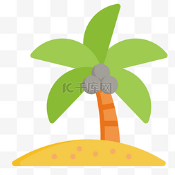 植物椰树图片_卡通植物椰树插画