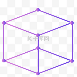 立方体的图片_紫色的立方体线条
