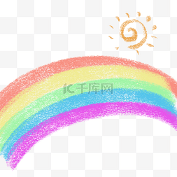 蜡笔画彩虹装饰