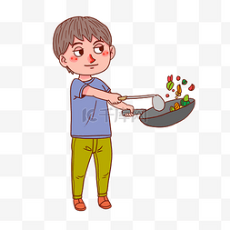 研学研学儿童图片_六一儿童节男孩学做菜